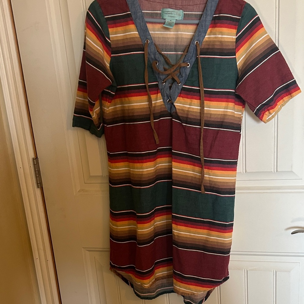 Tasha Polizzi Multicolor Striped Midi Dress